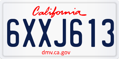 CA license plate 6XXJ613