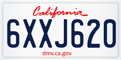 CA license plate 6XXJ620