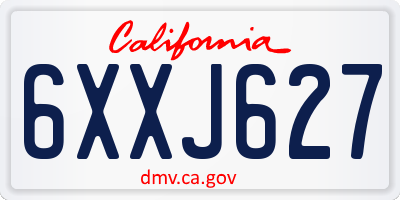 CA license plate 6XXJ627