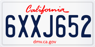 CA license plate 6XXJ652