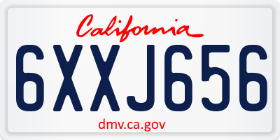 CA license plate 6XXJ656