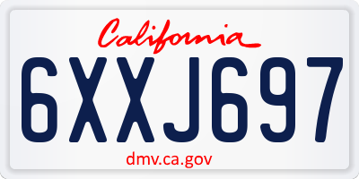 CA license plate 6XXJ697