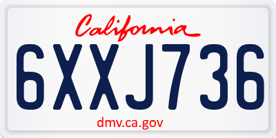 CA license plate 6XXJ736