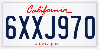 CA license plate 6XXJ970