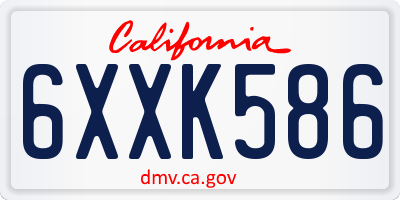 CA license plate 6XXK586