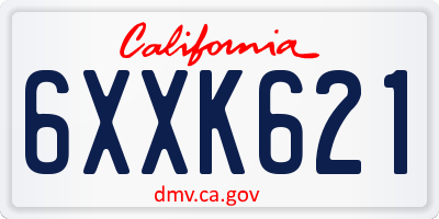 CA license plate 6XXK621