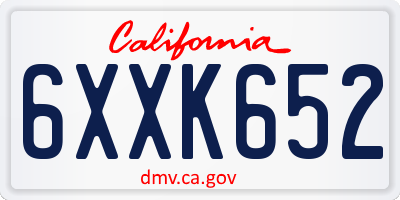 CA license plate 6XXK652