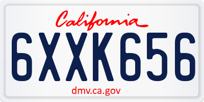 CA license plate 6XXK656