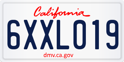 CA license plate 6XXL019