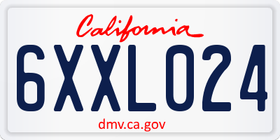 CA license plate 6XXL024