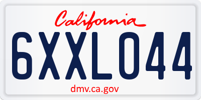 CA license plate 6XXL044