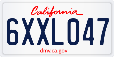 CA license plate 6XXL047