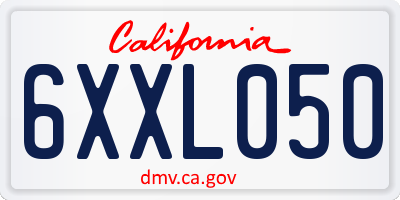 CA license plate 6XXL050