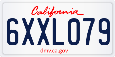 CA license plate 6XXL079