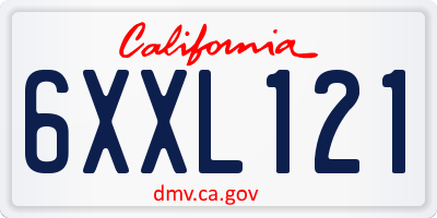 CA license plate 6XXL121