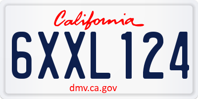 CA license plate 6XXL124