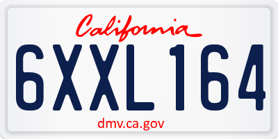 CA license plate 6XXL164
