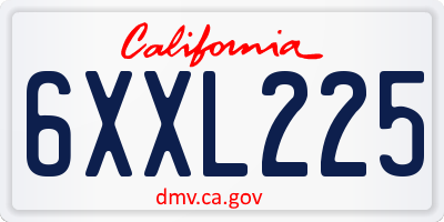 CA license plate 6XXL225