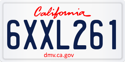 CA license plate 6XXL261