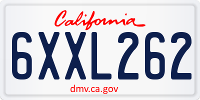 CA license plate 6XXL262