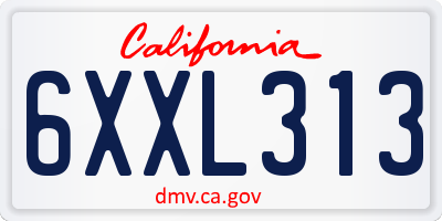 CA license plate 6XXL313