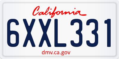 CA license plate 6XXL331