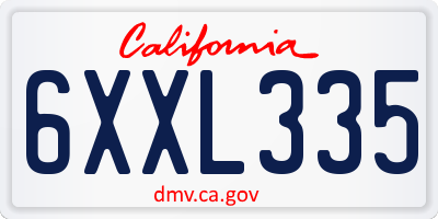CA license plate 6XXL335