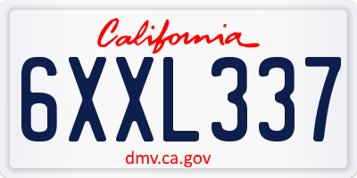 CA license plate 6XXL337