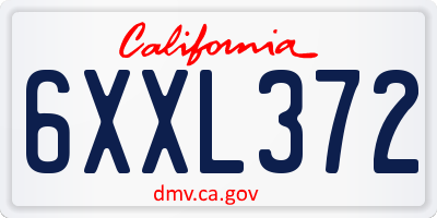CA license plate 6XXL372