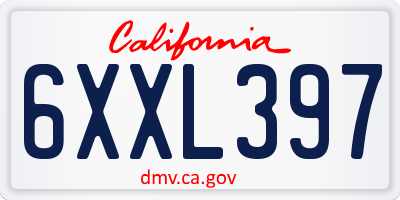CA license plate 6XXL397