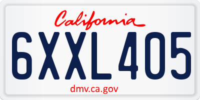 CA license plate 6XXL405