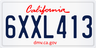 CA license plate 6XXL413