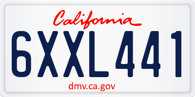 CA license plate 6XXL441