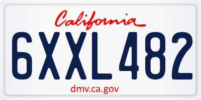 CA license plate 6XXL482