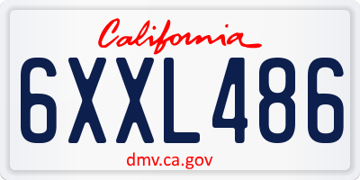 CA license plate 6XXL486
