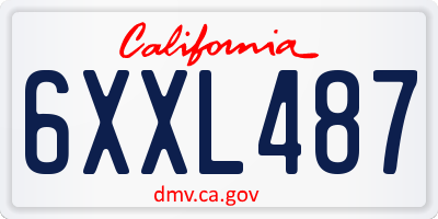 CA license plate 6XXL487