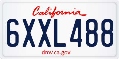 CA license plate 6XXL488