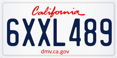 CA license plate 6XXL489
