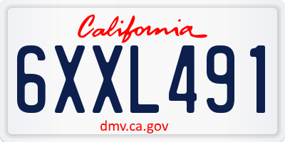 CA license plate 6XXL491