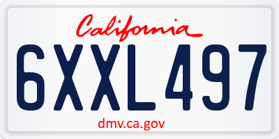 CA license plate 6XXL497