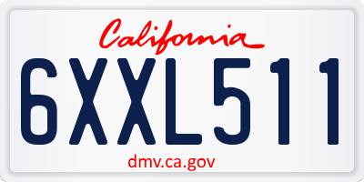 CA license plate 6XXL511