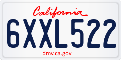 CA license plate 6XXL522