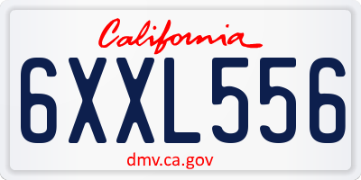 CA license plate 6XXL556