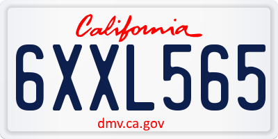 CA license plate 6XXL565