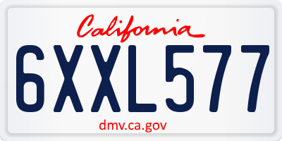 CA license plate 6XXL577