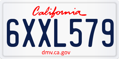 CA license plate 6XXL579