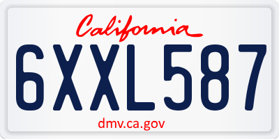 CA license plate 6XXL587
