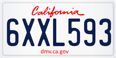 CA license plate 6XXL593
