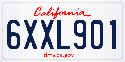 CA license plate 6XXL901