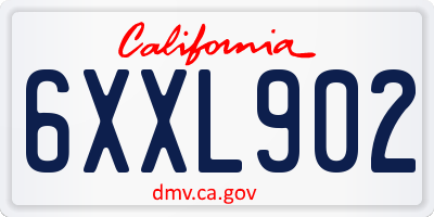 CA license plate 6XXL902